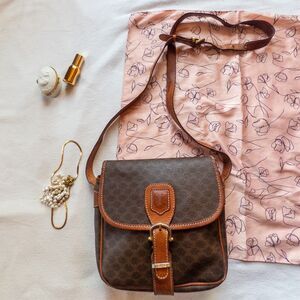 Vintage CELINE Macadam Shoulder Bag - Classic French Luxury